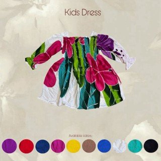 Hot Sale Rayon Hand Painted Kids Dress
